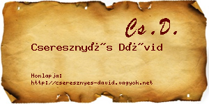 Cseresznyés Dávid névjegykártya