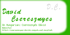david cseresznyes business card