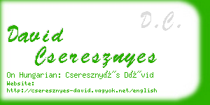 david cseresznyes business card